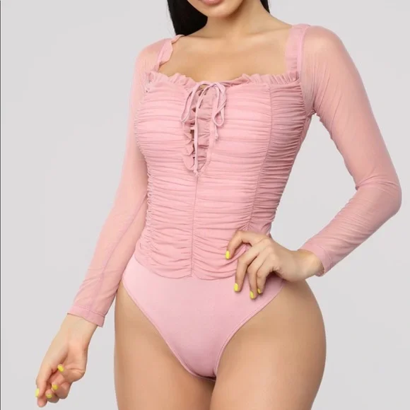 Mauve Maura Mesh Bodysuit NWOT - Picture 2 of 6